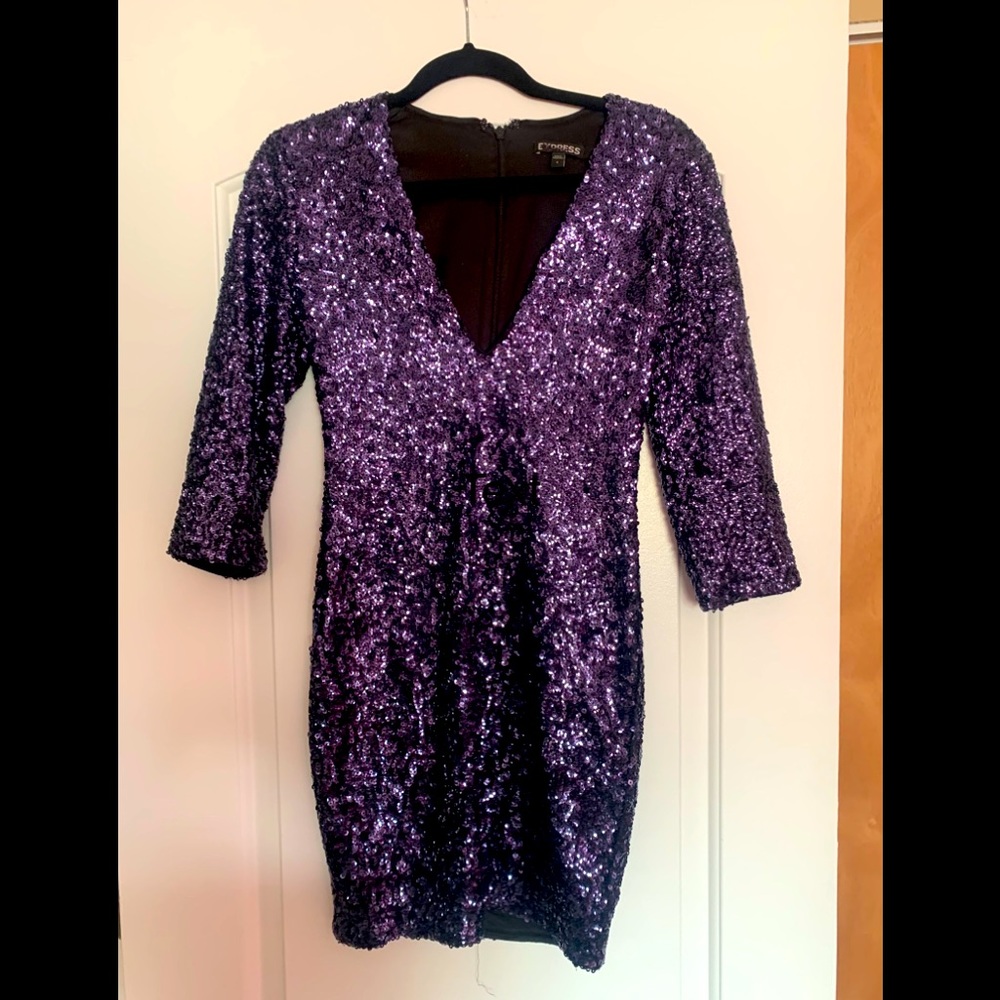 Blue sequin dress